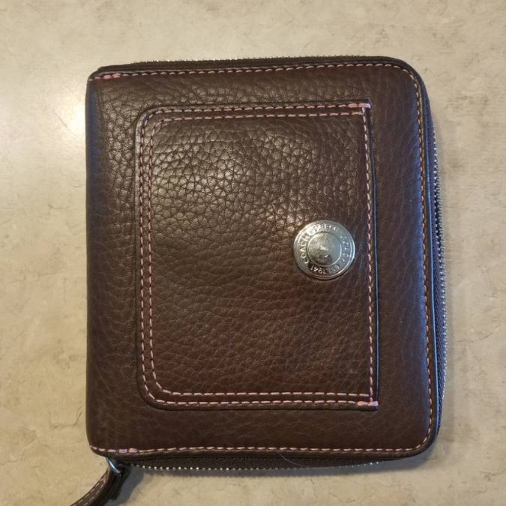 Dark Brown Coach Leather Wallet